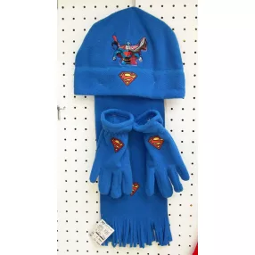 LICENC SAPKA SÁL KESZTYŰ SZETT, THERMO, SUPERMAN