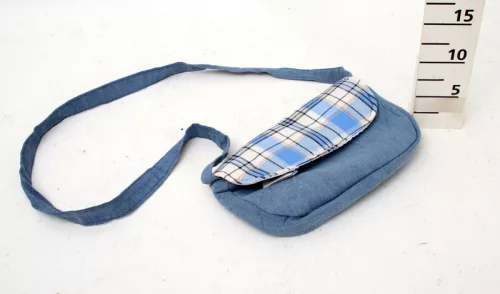 TEXTILE VÁLLTÁSKA FARMEROS, KOCKÁS, KÉK