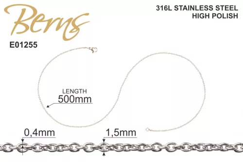 LÁNC SZEMES 1,5MM *50CM SS