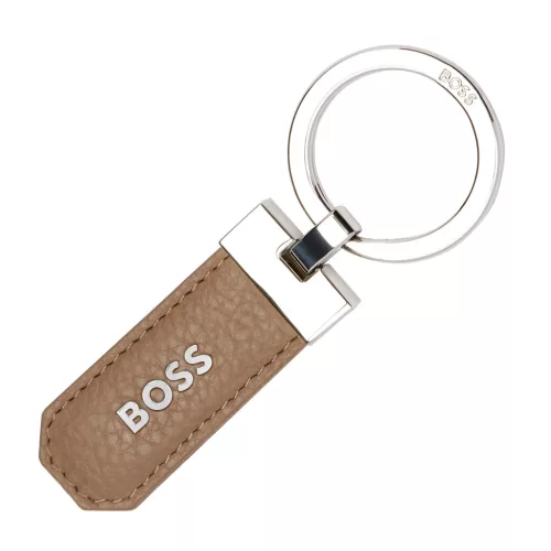 BOSS kulcstartó valódi bőrből, Classic Grained kollekció - camel barna