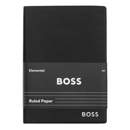 BOSS notesz A6, Essential kollekció - fekete; vonalas       lapokkal