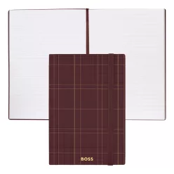   BOSS notesz A5, vonalas lapokkal Checkered kollekció - bordó