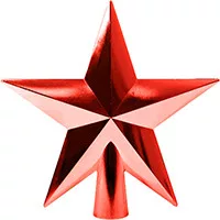 KARÁCSONYI DÍSZ, CSÚCSDÍSZ, CSILLAG ALAKÚ, PIROS