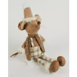 TEXTIL EGÉR, LÓGÓ LÁBBAL, BARNA KOCKÁS RUHÁBAN