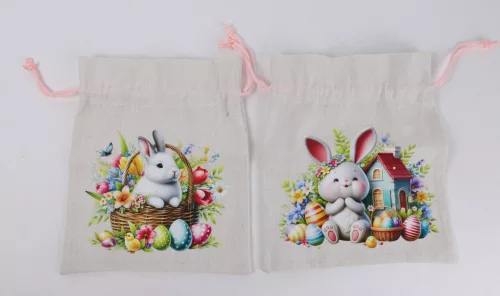 TEXTIL SZÜTYŐ  NYÚL TOJÁSOKKAL, KRÉM