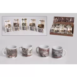 KERÁMIA MINIBÖGRE DISPLAYBEN, GYEREK CSÓKOS