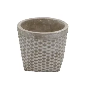 BETON KASPÓ, 4 SZÖGLETŰ, KOSÁRFONAT MINTÁS, SZÜRKE