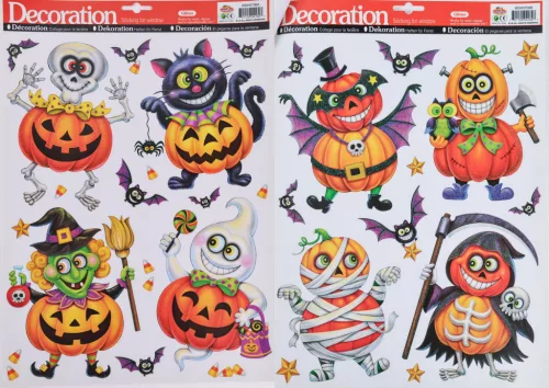 ABLAK MATRICA, GLITTERES HALLOWEEN TÖKÖS FIGURÁK