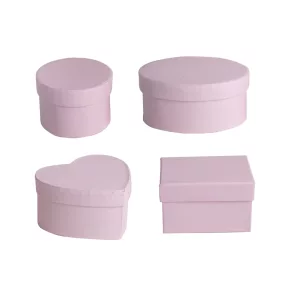 PAPÍRDOBOZ SZETT, 4 KÜLÖNBÖZŐ FÉLE, VINTAGE PINK