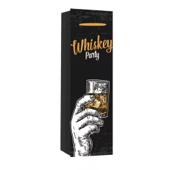   PAPÍRTASAK BOROS, MATT, KÉZBEN ITAL,  WHISKEY PARTY  FELIRATTAL
