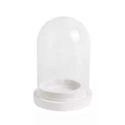 ÜVEG BÚRA FA TALPPAL, FEHÉR