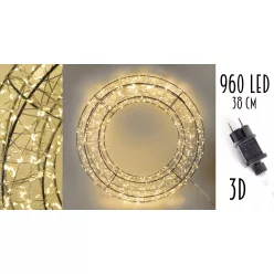 VILÁGÍTÓ DRÓT KOSZORÚ, 3D, 960 LEDDEL