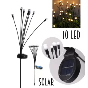 KERTI SOLAR, BOGYÓS 10 LEDDEL, HIDEG FEHÉR