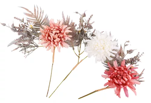 MŰVIRÁG, PICK, KRIZANTÉM  PÁFRÁNY LEVÉLLEL